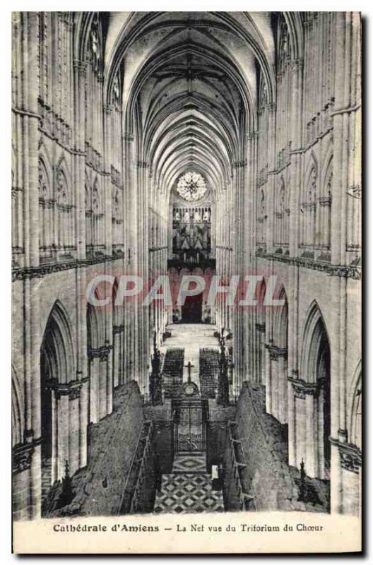 Postcard the Old Cathedral of Amiens Nef for the Choir Triforium