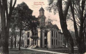 Princeton Illinois Court House Street View Antique Postcard K42771