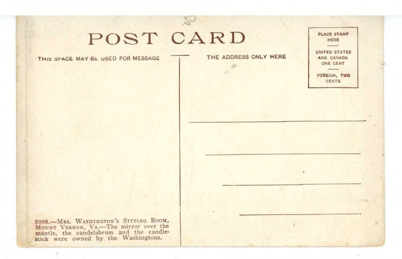 VA - Mount Vernon. Martha Washington's Sitting Room