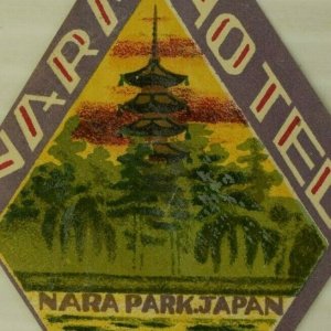 1930-50's Nara Hotel Nara Park Japan Luggage Label Poster Stamp E31