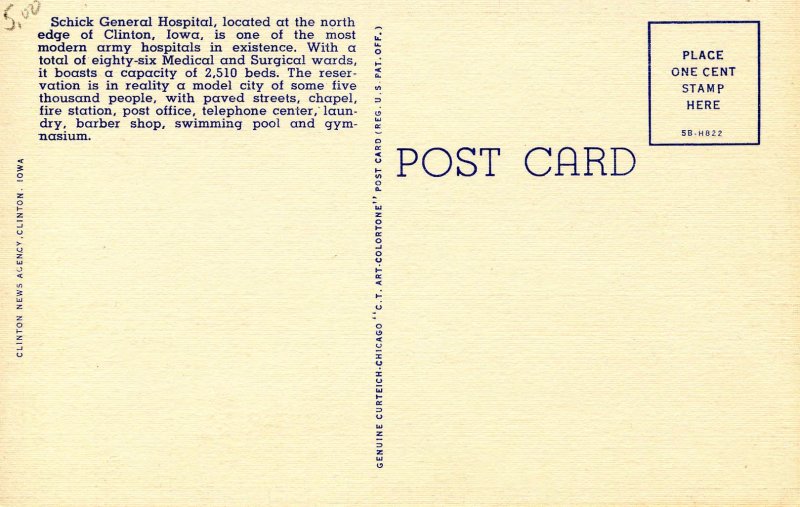 IA - Clinton. Schick General Hospital, Aerial View