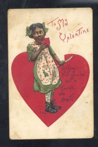 TO MY VALENTINE ETHNIC CUTE YOUNG GIRL L&B SERIES 2217 VINTAGE POSTCARD