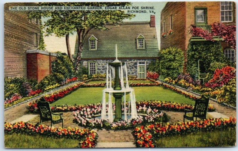 M-76618 Old Stone House & Enchanted Garden Edgar Allan Poe Shrine Richmond Vi...