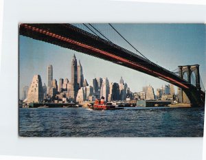 Postcard Brooklyn Bridge East River NYC New York USA North America