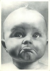 Children Postcard smile lovely baby Sad face