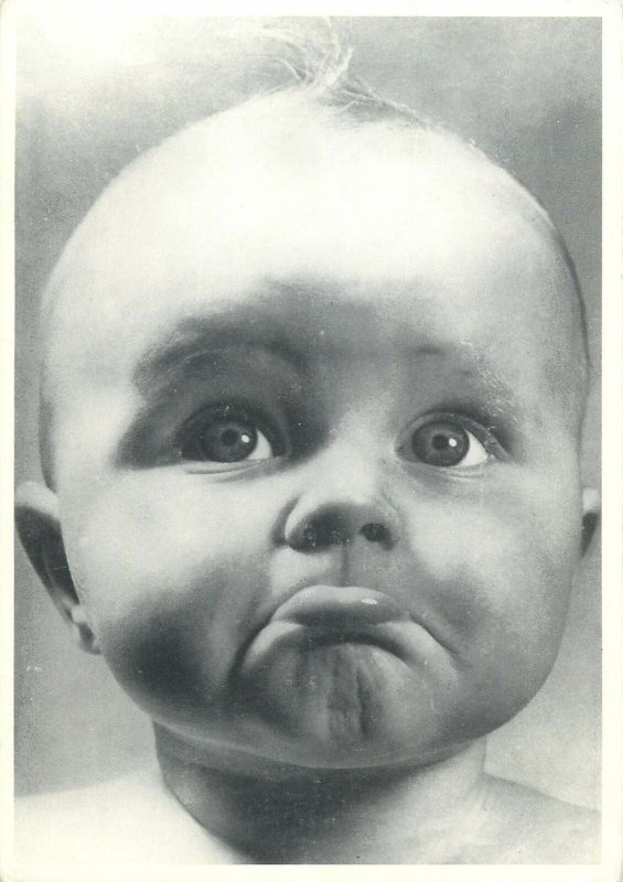 Children Postcard smile lovely baby Sad face