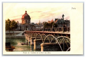 Palais de L'Institut Et Le Pont Des Arts Paris France UNP UDB Postcard C19