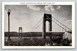 1952  George Washington Bridge  New York    Postcard