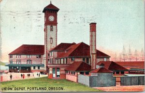 Postcard OR - Union Depot Portland Oregon