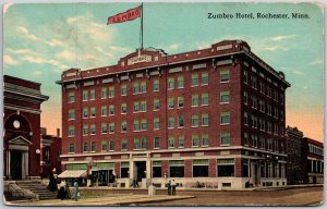 Zumbro Hotel Rochester Minnesota MN Street View and the Building Postcard