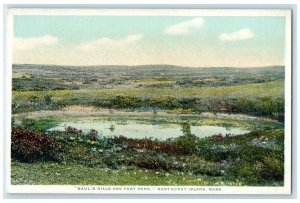 c1920 Saul's Hills Foot Pond Nantucket Island Massachusetts MA Vintage Postcard