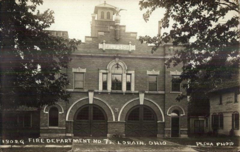 Lorain OH Fire Dept #7 c1910 Real Photo Postcard