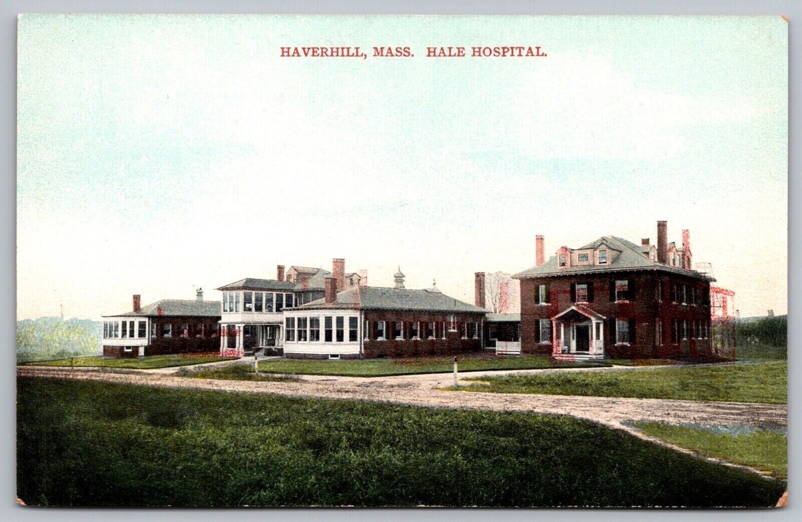 Haverhill Massachusetts Hale Hospital Country Dirt Road Vintage UNP PC