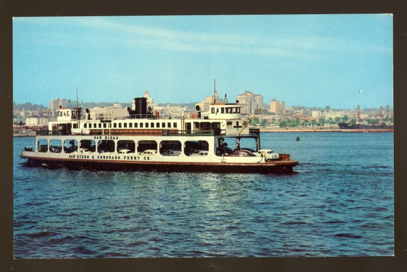 San Diego, California/CA Postcard, San Diego & Coronado Ferry