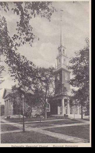 Massachusetts Cambridge University Memorial Chapel Harvard University Albertype