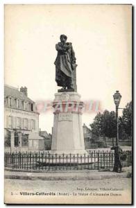 Old Postcard Villers Cotterets The Statue of & # 39Alexandre Dumas
