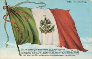 Mexico The Red And Green Mexico Flag Vintage Postcard 06.50