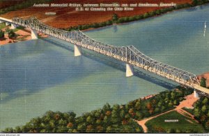 Indiana Evansville Audubon Memorial Bridge 1944 Curteich