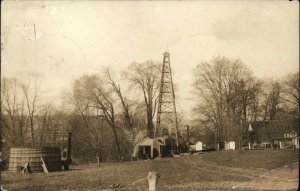 Blue Creek WV Kanawha Creek County West Virginia Oil Derrick RPPC c1910