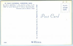 Postcard - St. Paul's Cathedral - Worcester, Massachusetts 