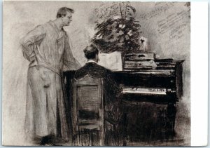 Postcard - F.F. Kenesman at the piano