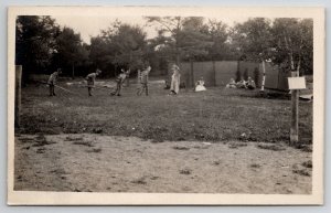 RPPC Reenactors Park Theatre Costumes Indians Rifles Settlers  Postcard J25