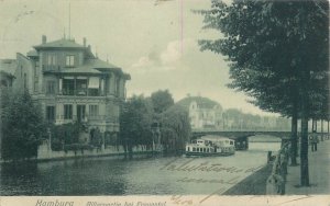 Germany navigation themed postcard Hamburg pleasure cruise on the canal