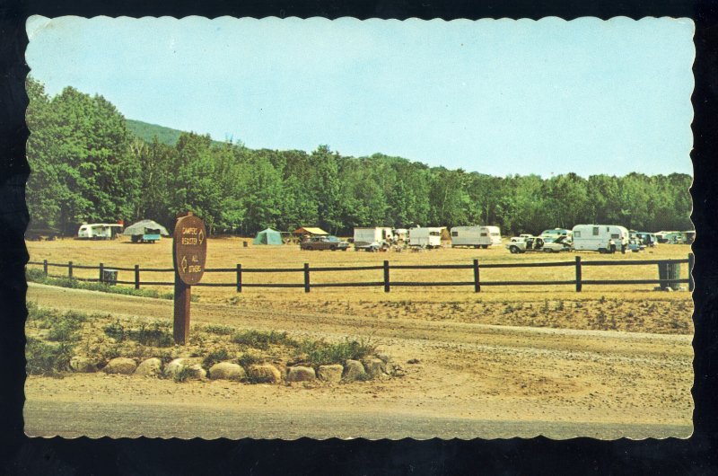 Camden, Maine/ME Postcard, Mount Battie Camp Grounds, Camping Trailers