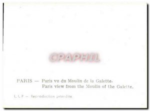 Modern Postcard Paris Vu du Moulin de la Galette
