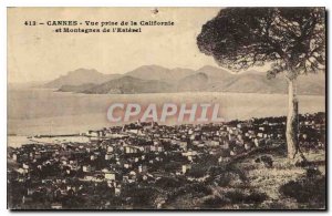 Postcard Old Cannes View from California and the Esterel Mountains