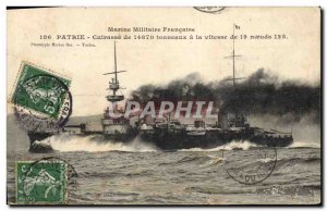 Old Postcard Boat War Fatherland Breastplate