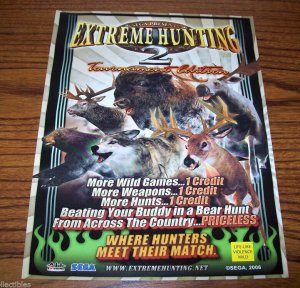 EXTREME HUNTING 2 VIDEO ARCADE GAME MACHINE PROMO FLYER Vintage Retro Artwork