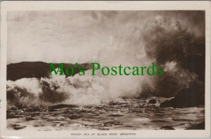 Sussex Postcard - Rough Sea at Black Rock, Brighton   RS25758