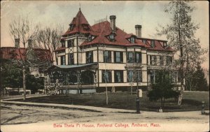 Amherst Massachusetts MA Beta Theta Pi House Fraternity c1910 Vintage Postcard