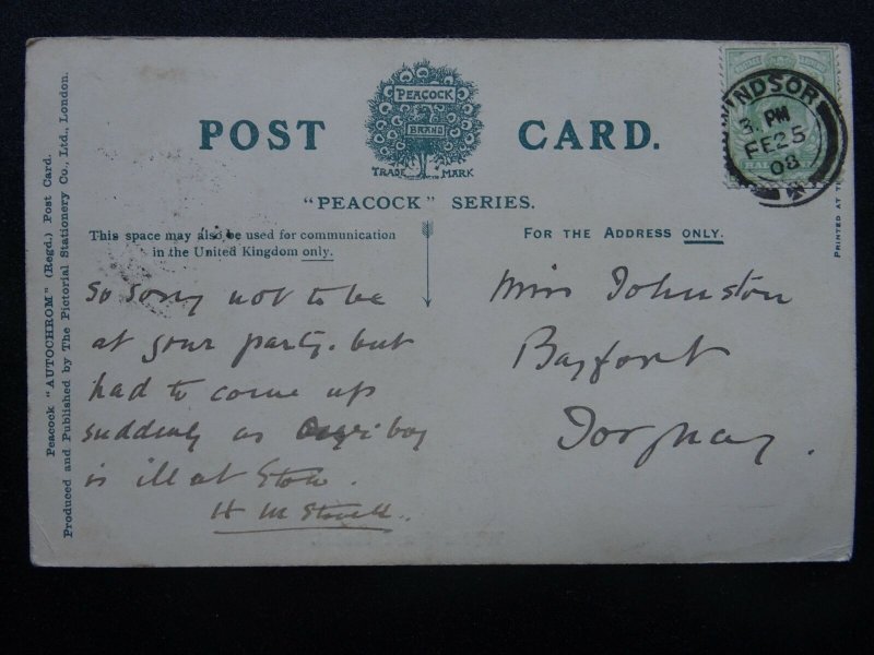 Berkshire WHITE HART HOTEL Windsor Castle & A Moyse Coal Merchant c1908 Postcard