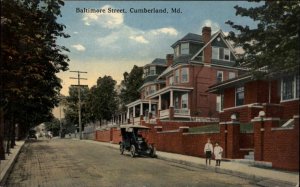 Cumberland Maryland MD Baltimore Street Scene Children c1910 Postcard