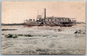 Steamboat Gatineau on Lachine Rapids Canada c1910 Postcard