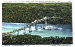 Aerial View of Rip Van Winkle Bridge - Catskill Mountains, New York NY  