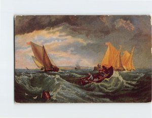 Postcard Fishing Boats In A Stiff Breeze By J. Turner, National Gallery, England