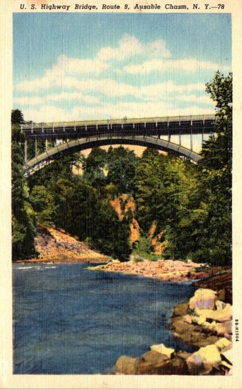 New York Ausable Chasm U S Highway Bridge Route 9 1954 Curteich