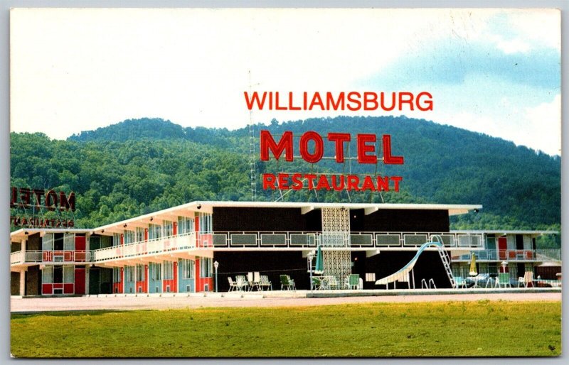 Vtg Kentucky KY Williamsburg Motel Old Chrome View Postcard