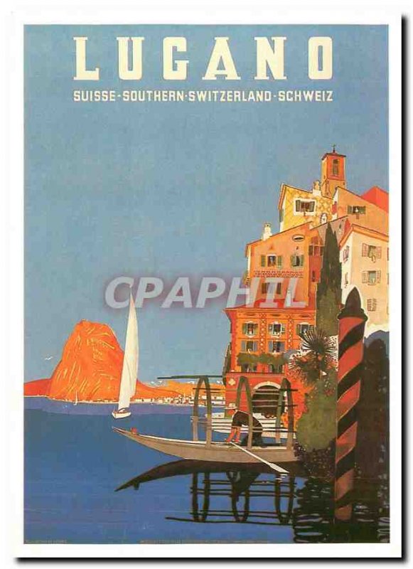 Modern Postcard Lugano Switzerland