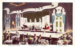 CHICAGO, IL Illinois  STEVENS HOTEL  Boulevard Room Ice Skating Show  c1930's