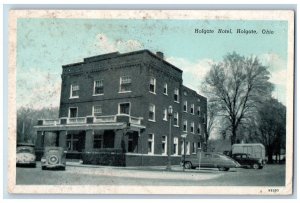 Holgate Ohio Postcard Holgate Hotel Building Classic Cars Exterior c1940 Vintage