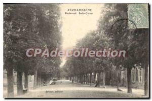 Postcard Old Ay Champagne Boulevard Sadi Carnot