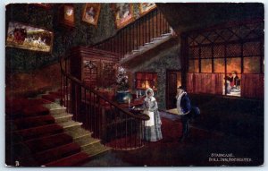 Postcard - Staircase, Bull Inn - Rochester, England