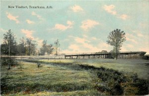 Vintage Postcard New Viaduct Railroad Bridge Texarkana AR