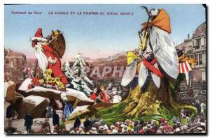 Old Postcard Fancy Santa Claus Nice Carnival The Grasshopper and the Ant