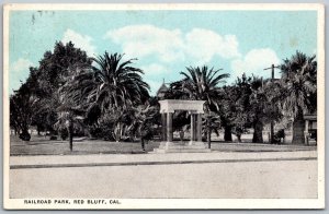 Red Bluff California c1915 Postcard Railroad Park