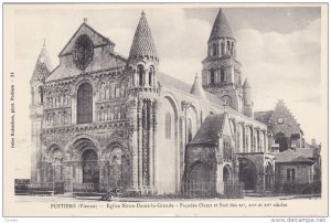 POITIERS, Vienne, France, 1900-1910´s; Eglise Notre Dame La Grande, Facades ...